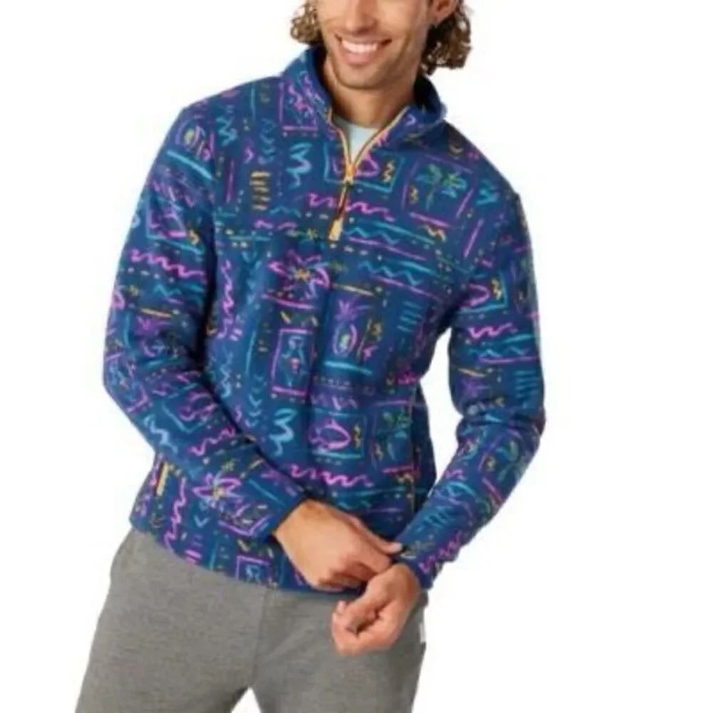 Chubbies Men's The Show Stopper Low Pile Fleece Quarter-Zip Sweater Size Medium